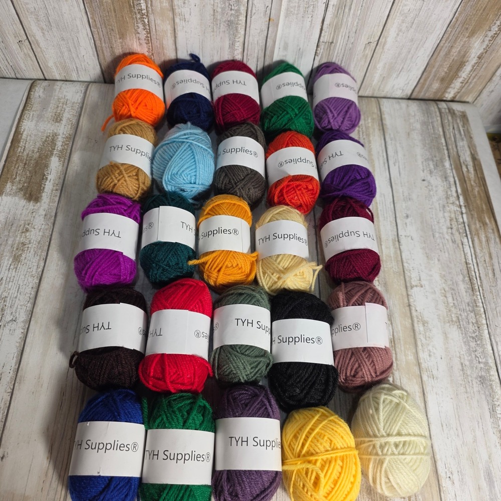 TYH Supplies 25 Pack Assorted Acrylic Yarn Bonbons Multicolor Mini Skeins Lot - Picture 4 of 4